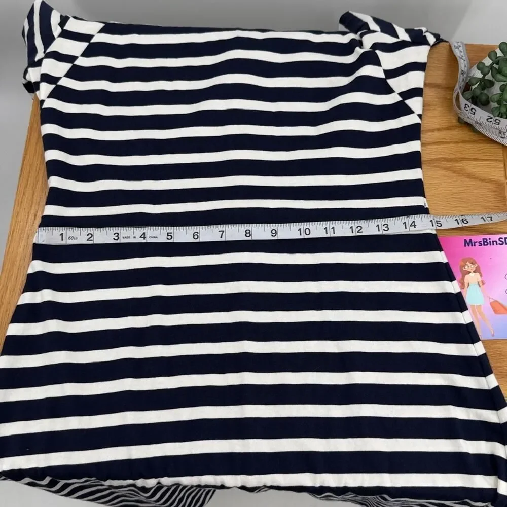 NWT J. Crew Navy and White Striped Long Sleeve Dress Small New with Tag Video